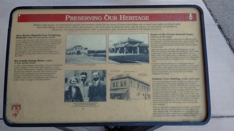 Preserving Our Heritage Marker. Click for full size. Preserving Our Heritage Marker image. Click for full size.