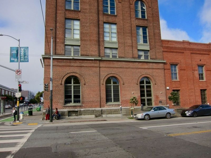The Jackson Brewery Marker - wide view image. Click for full size.