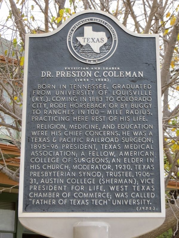 Dr. Preston C. Coleman Marker image. Click for full size.