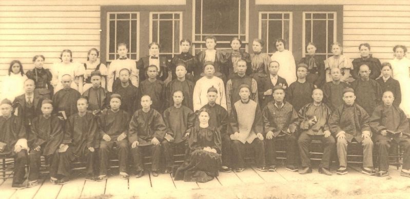 Marker detail: School for Chinese Immigrants, c. 1890s image. Click for full size.