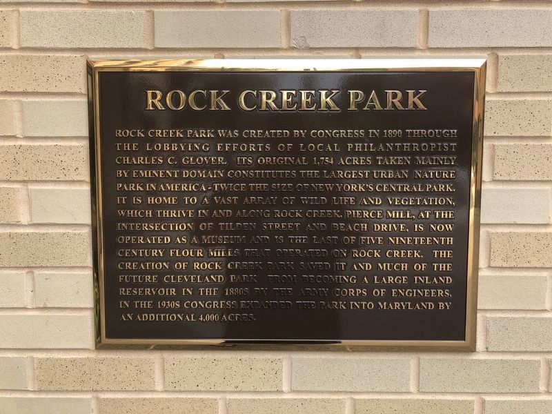 Rock Creek Park Marker image. Click for full size.