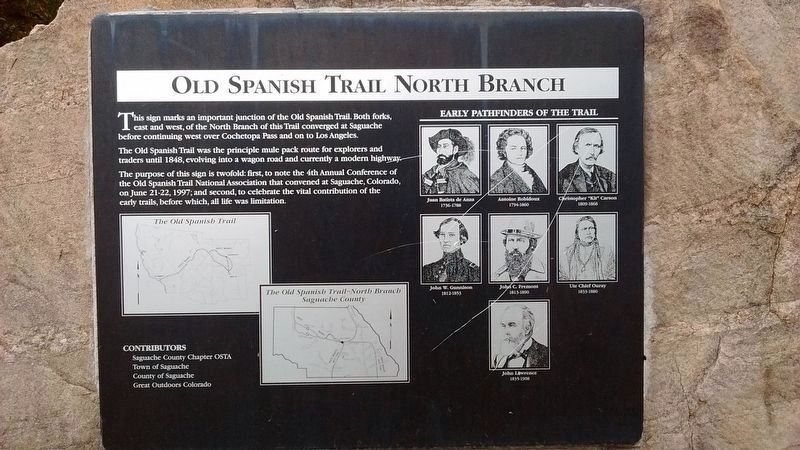Old Spanish Trail North Branch Marker. Click for full size. Old Spanish Trail North Branch Marker image. Click for full size.