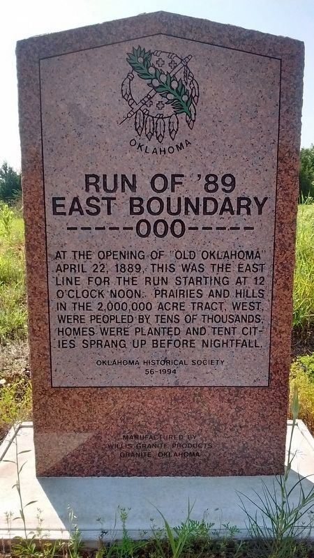 Run of '89 East Boundary Marker image. Click for full size.