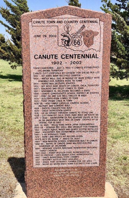 Canute Centennial Marker. Click for full size. Canute Centennial Marker image. Click for full size.