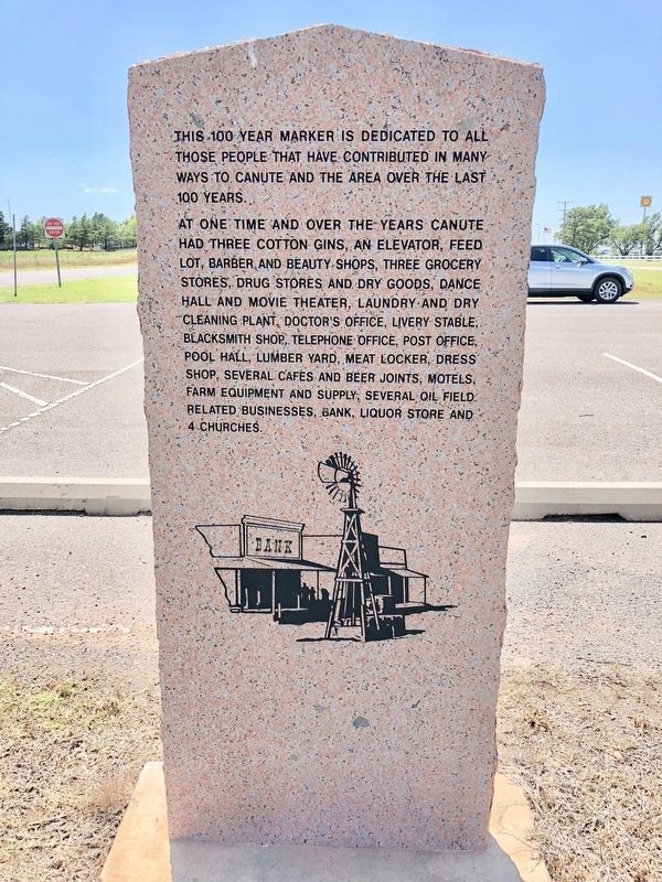 Canute Centennial Marker (rear) image. Click for full size.
