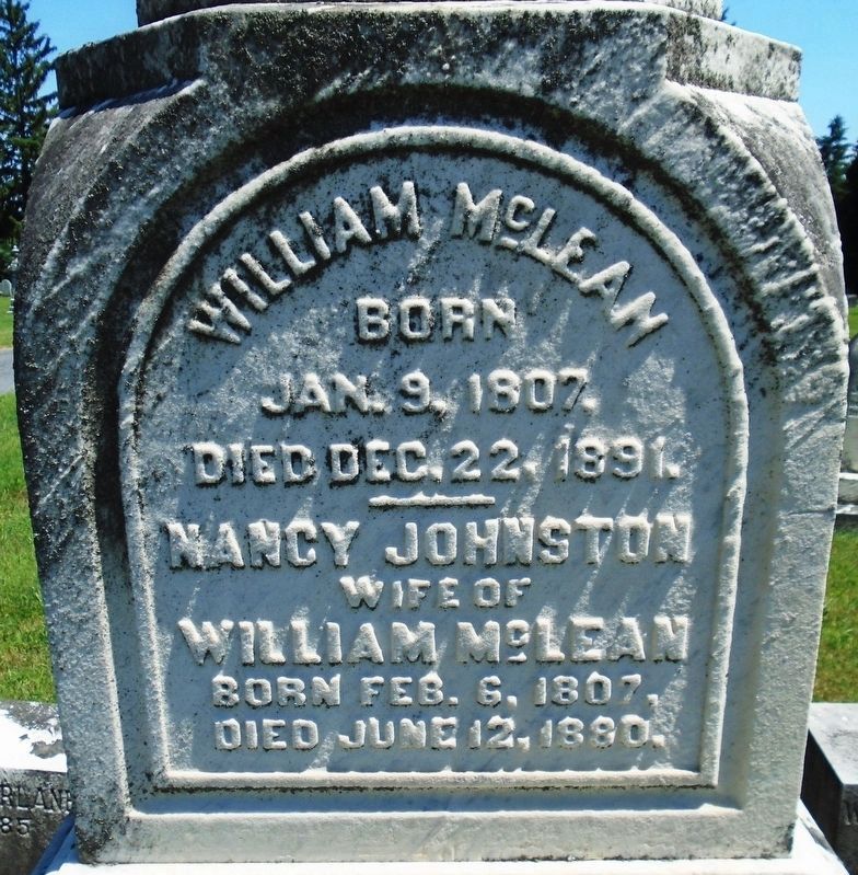 William McLean Obelisk Inscription. Click for full size. William McLean Obelisk Inscription image. Click for full size.