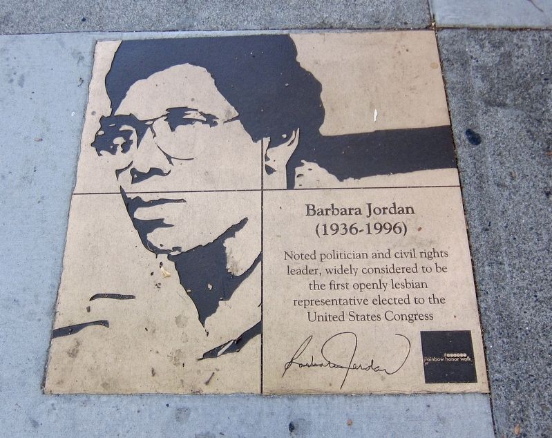 Barbara Jordan Marker. Click for full size. Barbara Jordan Marker image. Click for full size.