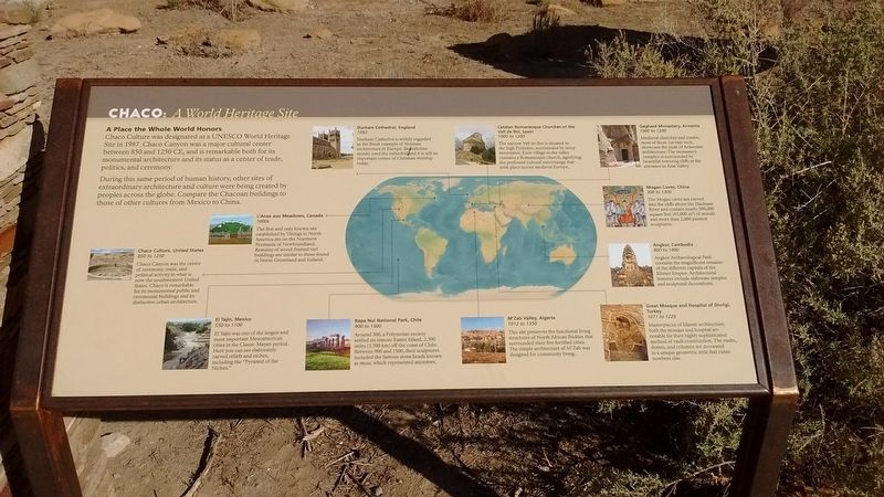 Chaco: A World Heritage Site Marker. Click for full size. Chaco: A World Heritage Site Marker image. Click for full size.