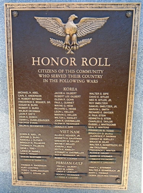 Veterans Memorial Korea-Viet Nam-Persian Gulf Honor Roll image. Click for full size.