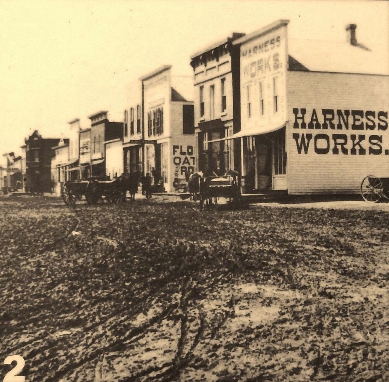 Marker photo 2: West side of Broadway (Oak Street) looking south in 1879. Click for full size. Marker photo 2: West side of Broadway (Oak Street) looking south in 1879 image. Click for full size.
