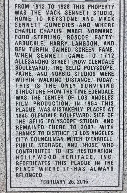 Mack Sennett Marker. Click for full size. Mack Sennett Marker image. Click for full size.