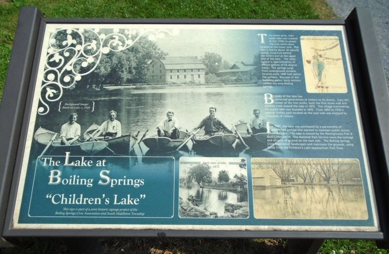 The Lake at Boiling Springs Marker image. Click for full size.