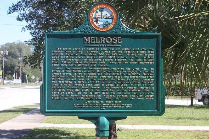 Melrose Marker, restored and at new location (side 1) image. Click for full size.