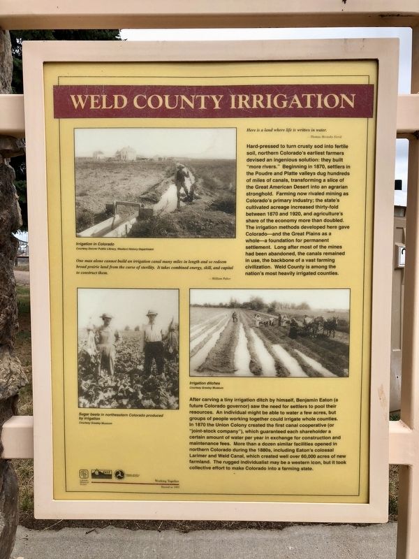 Weld County Irrigation Marker image. Click for full size.