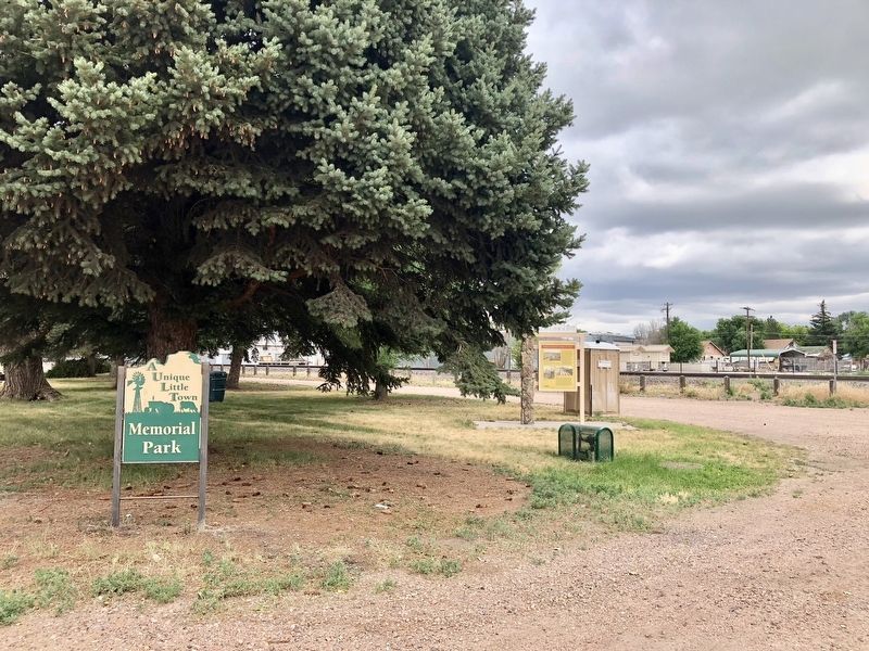 Weld County Irrigation Marker at the Memorial Park.. Click for full size. Weld County Irrigation Marker at the Memorial Park. image. Click for full size.