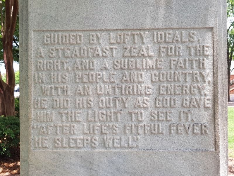 Alexander Stephens Clay Marker additional inscription. Click for full size. Alexander Stephens Clay Marker additional inscription image. Click for full size.