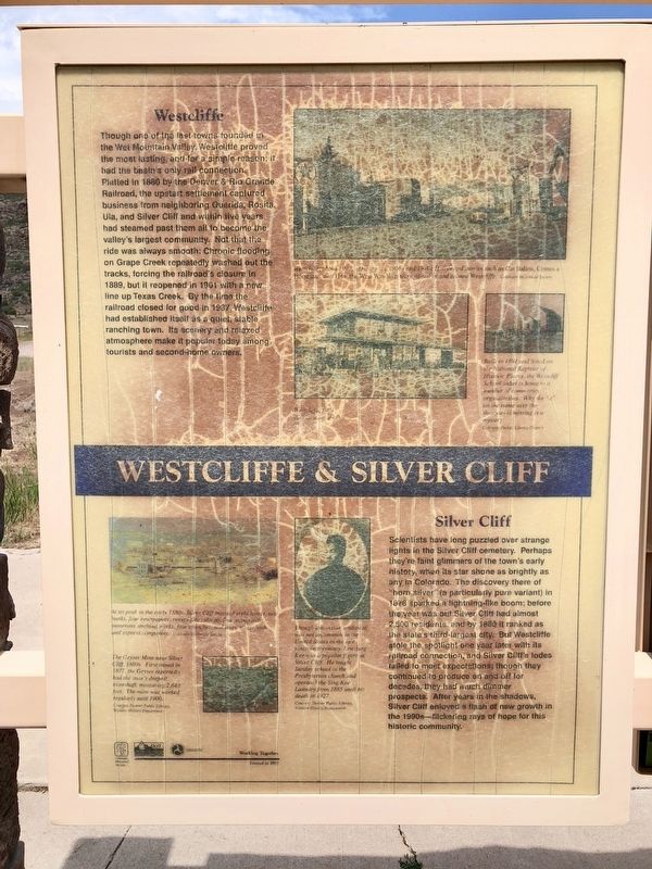 Westcliffe and Silver Cliff Marker image. Click for full size.