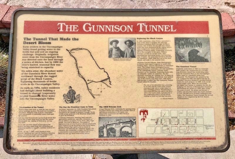 The Gunnison Tunnel Marker image. Click for full size.