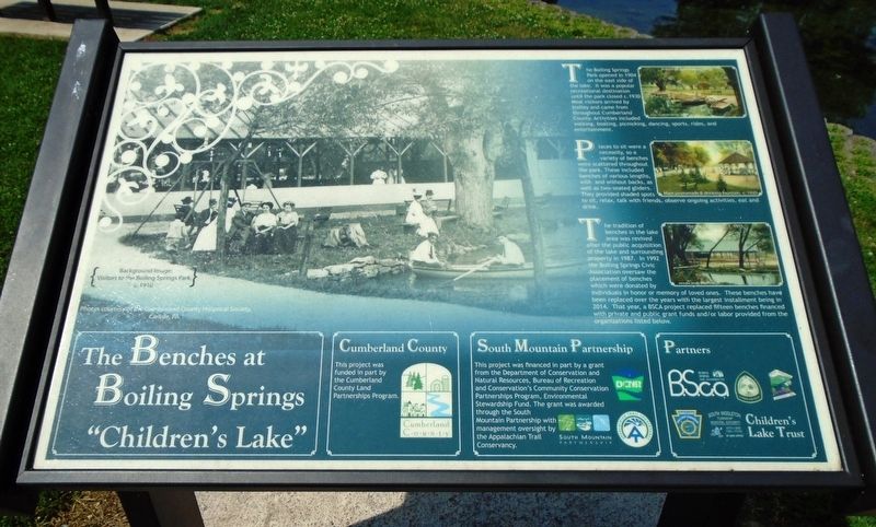 The Benches at Boiling Springs Marker image. Click for full size.