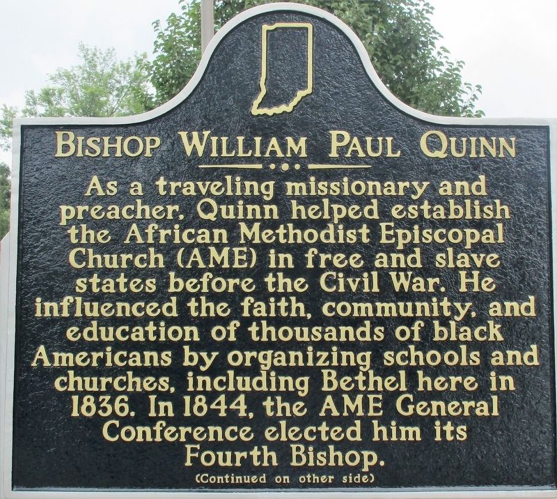 Bishop William Paul Quinn Marker image. Click for full size.