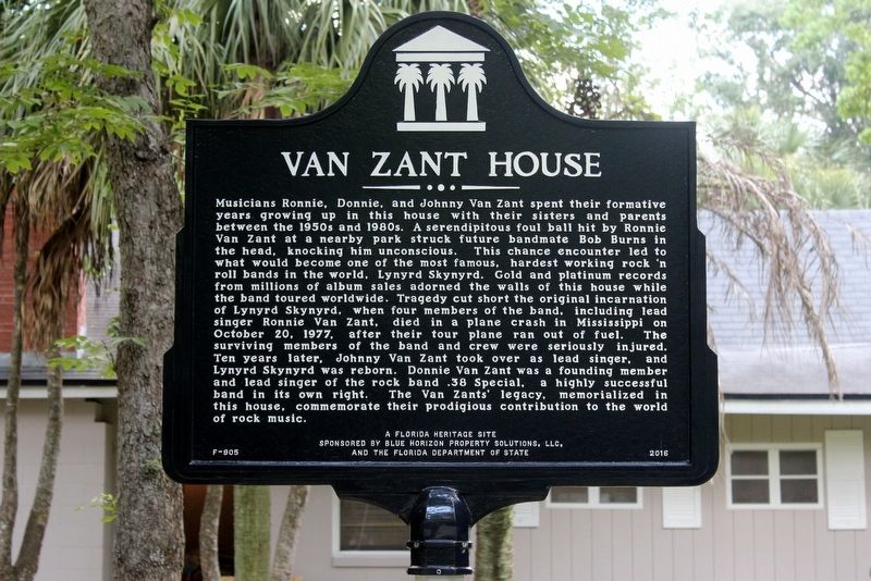 Van Zant House Marker image. Click for full size.