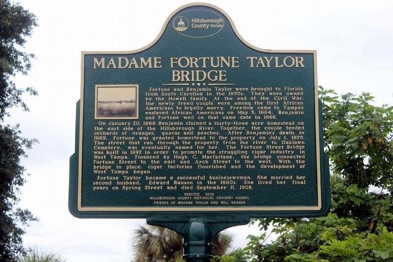 Madame Fortune Taylor Bridge Marker image. Click for full size.
