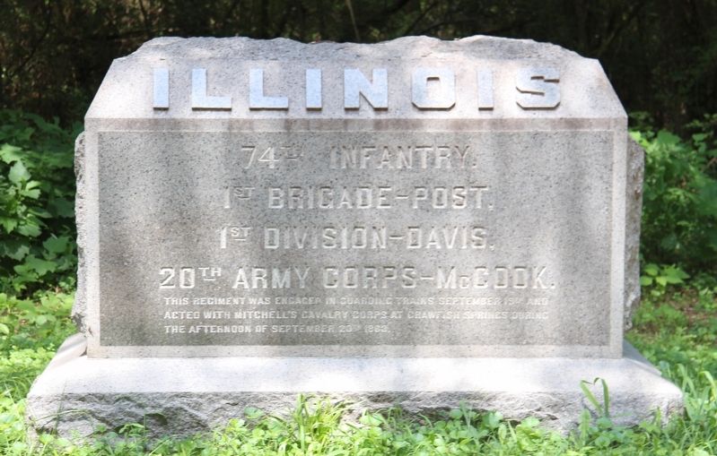 74th Illinois Infantry Marker. Click for full size. 74th Illinois Infantry Marker image. Click for full size.