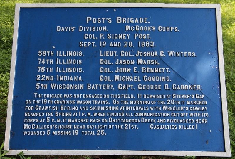 Post's Brigade Marker image. Click for full size.