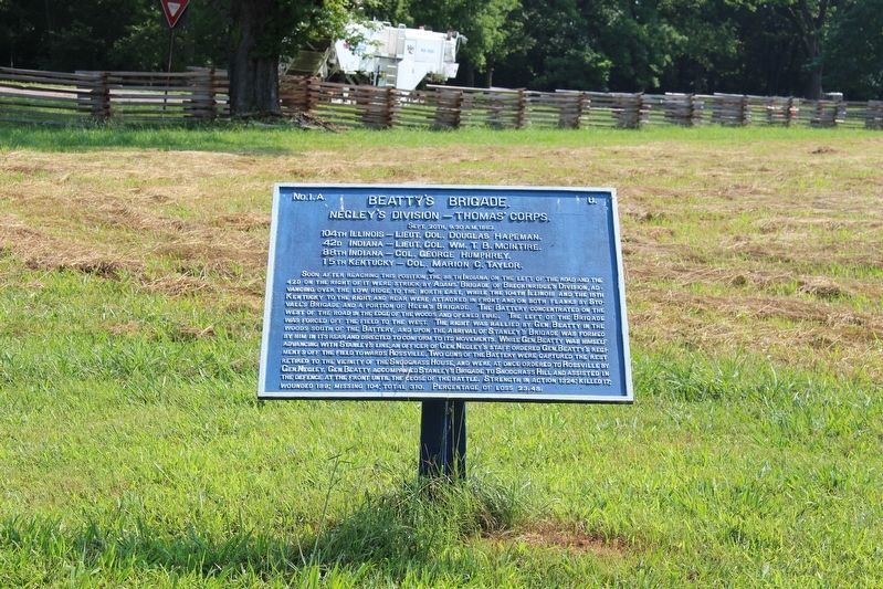 J. Beatty's Brigade Marker. Click for full size. J. Beatty's Brigade Marker image. Click for full size.