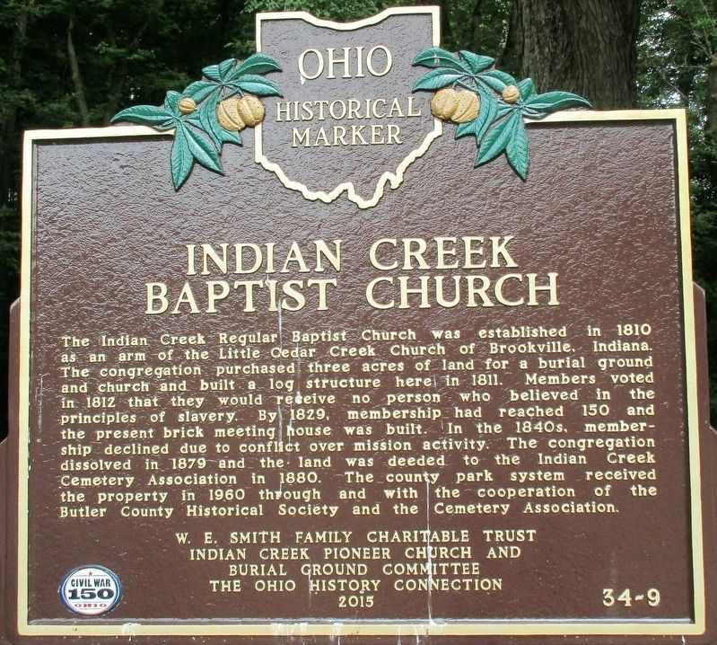 Indian Creek Baptist Church Marker image. Click for full size.