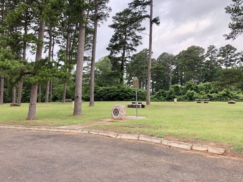 Historic Roadside Park Marker near a Texas 1936 Centennial Monument.. Click for full size. Historic Roadside Park Marker near a Texas 1936 Centennial Monument. image. Click for full size.