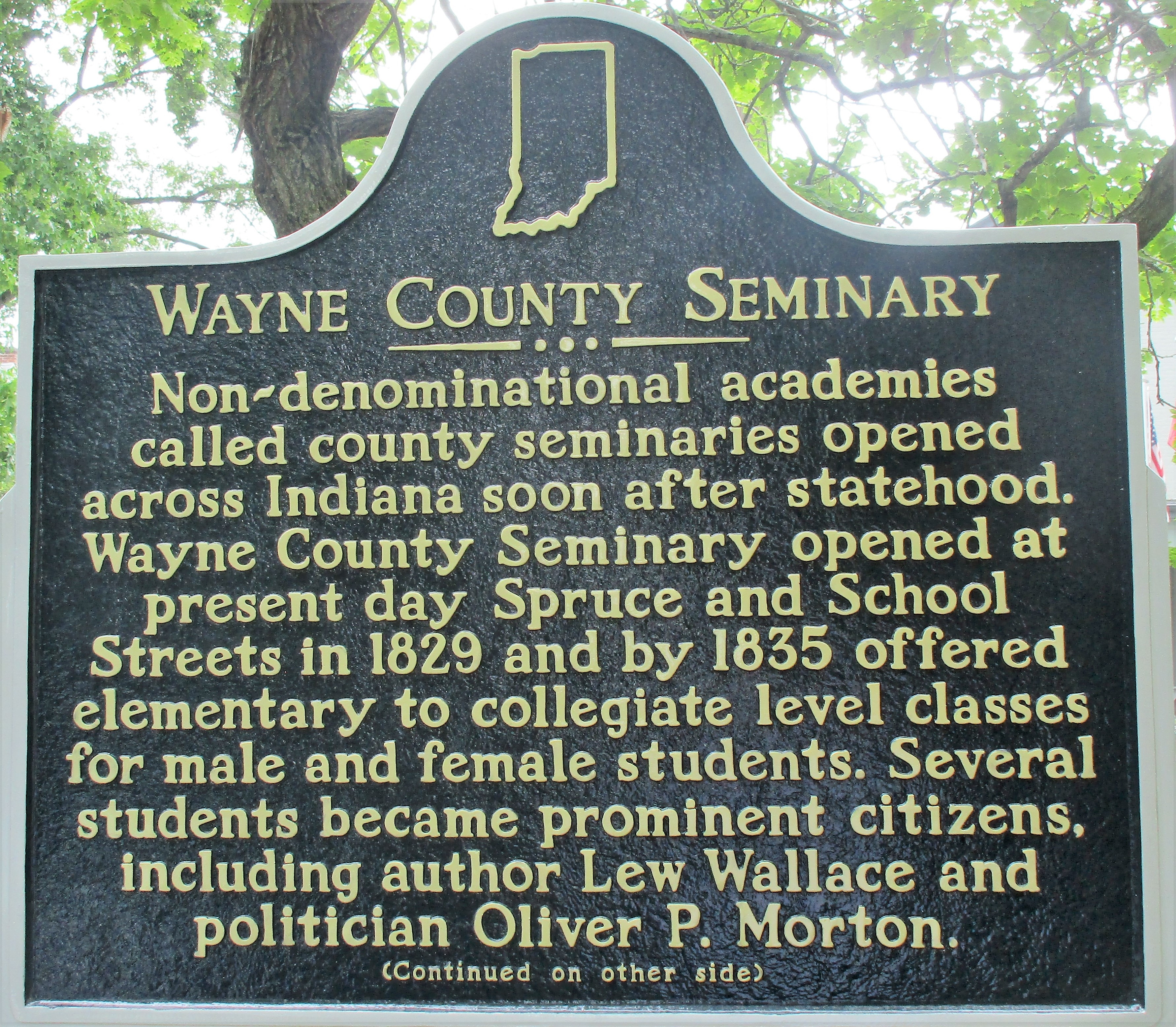 Wayne County Seminary Marker