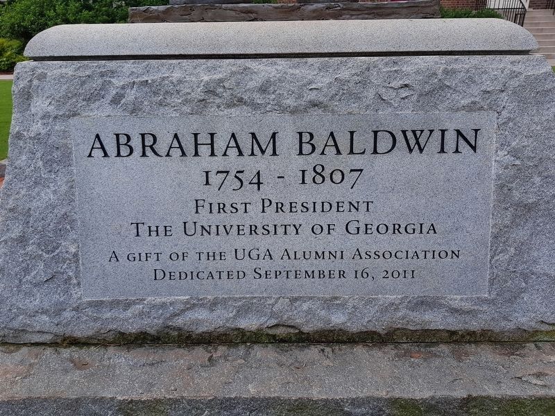 Inscription on Abraham Baldwin statue nearby image. Click for full size.