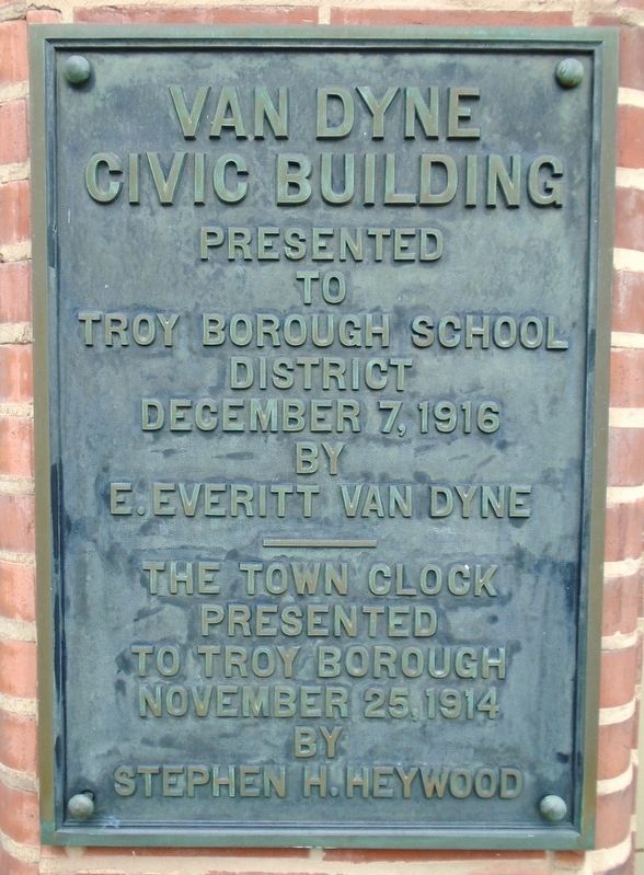 Van Dyne Civic Building Marker. Click for full size. Van Dyne Civic Building Marker image. Click for full size.