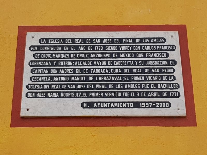The Church of Real San Jos� del Pinal de los Amoles Marker image. Click for full size.