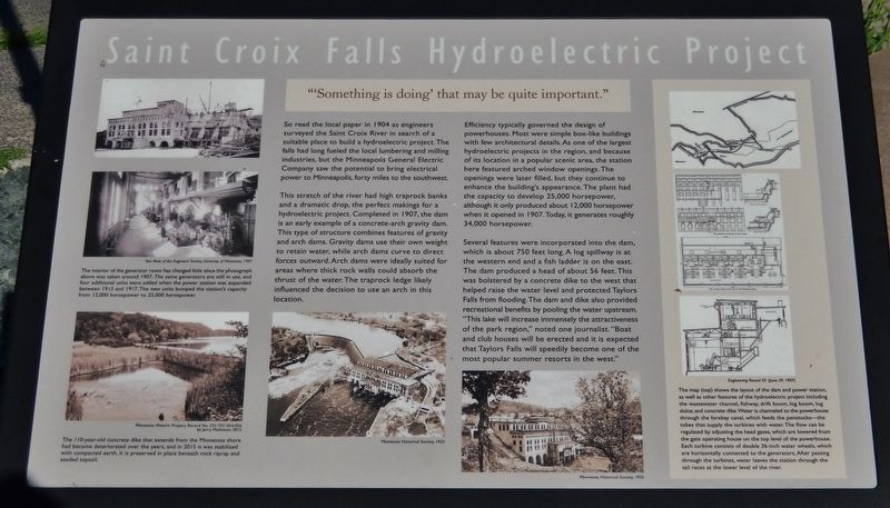 Saint Croix Falls Hydroelectric Project Marker image. Click for full size.