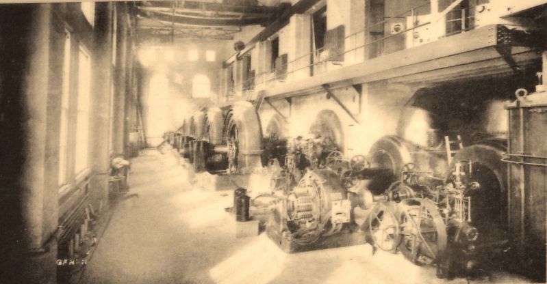 Marker detail: Generator room, c. 1907 image. Click for full size.