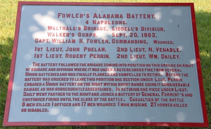 Fowler's Alabama Battery Marker image. Click for full size.