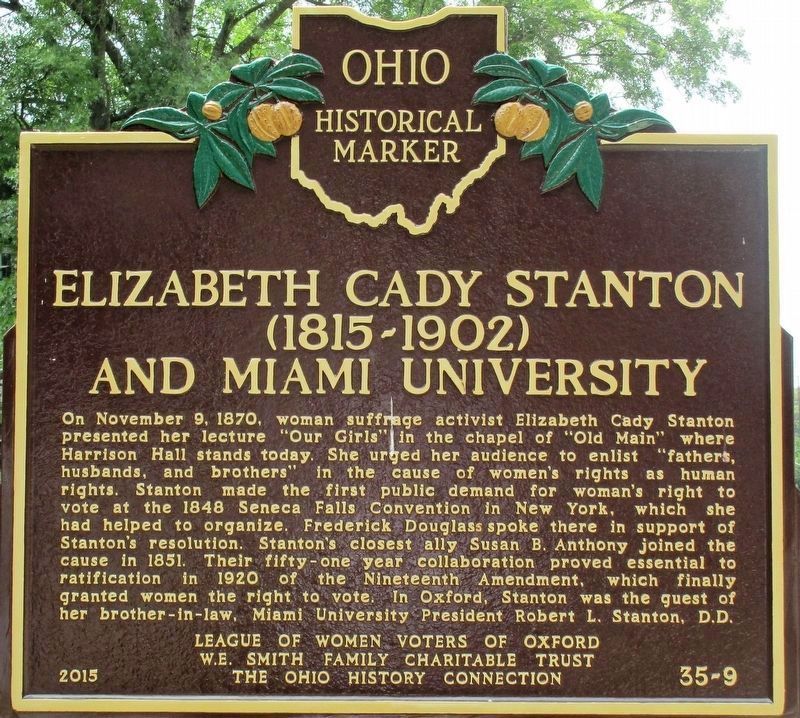 Elizabeth Cady Stanton Marker Side image. Click for full size.