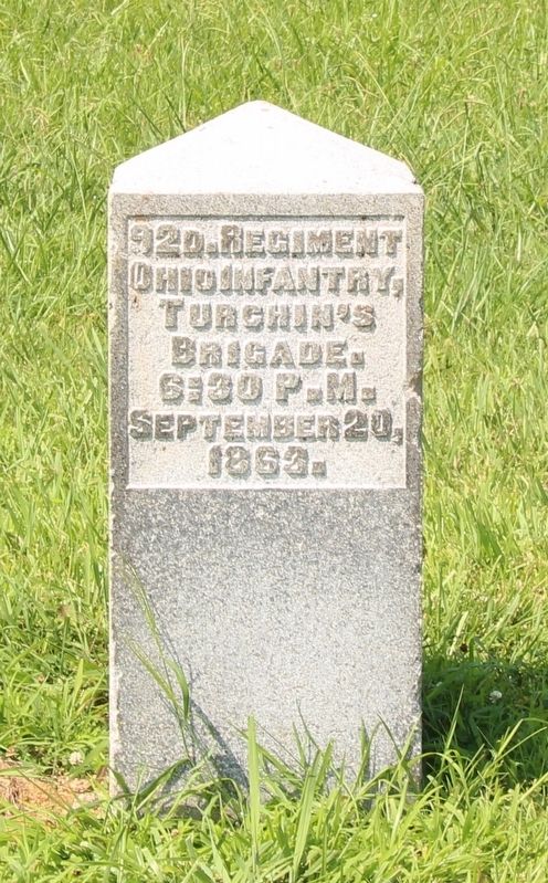92nd Ohio Infantry Marker. Click for full size. 92nd Ohio Infantry Marker image. Click for full size.