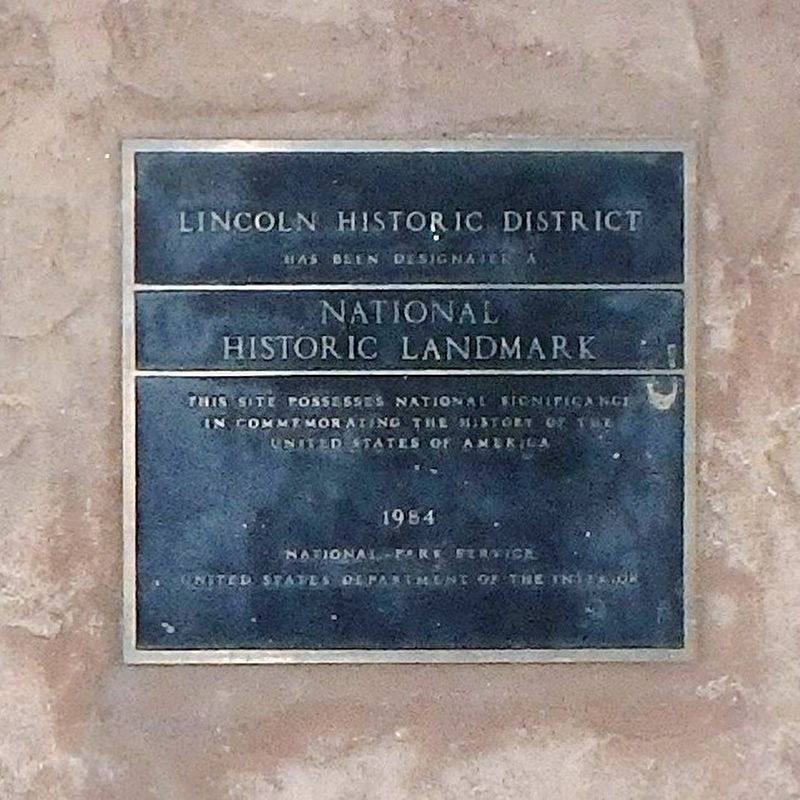 Lincoln Historic District NHL Marker. Click for full size. Lincoln Historic District NHL Marker image. Click for full size.