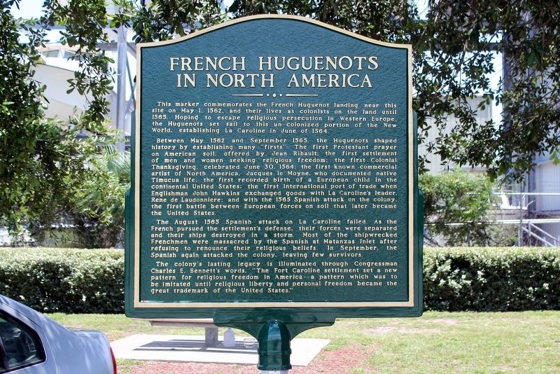 French Huguenots in North America Marker Side 1 image. Click for full size.