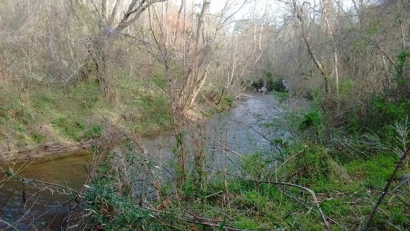 Chickamauga Creek near Joe Brown Pikes Marker. Click for full size. Chickamauga Creek near Joe Brown Pikes Marker image. Click for full size.