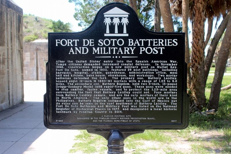 Fort De Soto Batteries and Military Post Marker image. Click for full size.