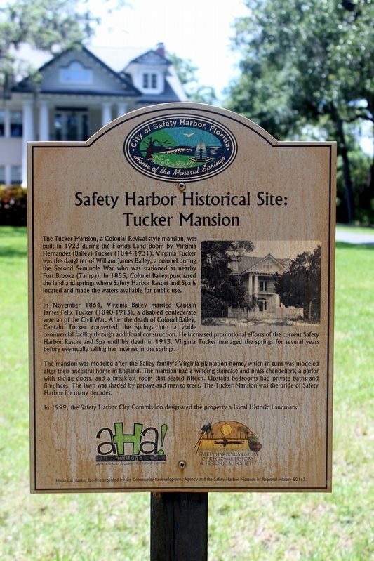 Safety Harbor Historical Site: Tucker Mansion Marker image. Click for full size.