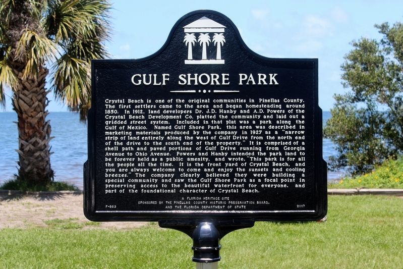 Gulf Shore Park Marker image. Click for full size.