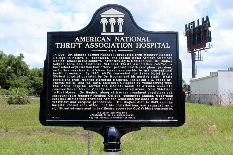 American National Thrift Association Hospital Marker. Click for more information. American National Thrift Association Hospital Marker image. Click for more information.