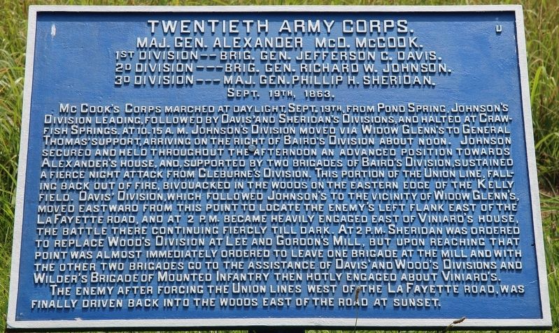 Twentieth Army Corps Marker image. Click for full size.