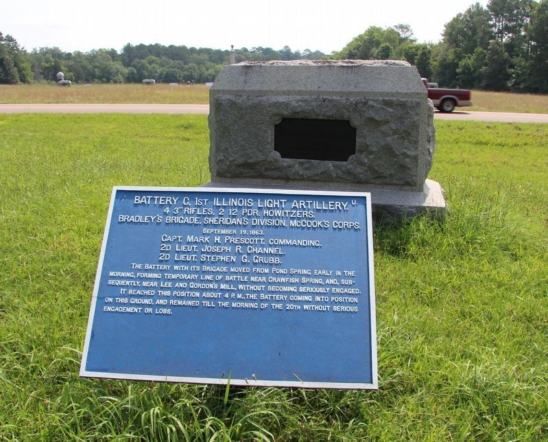 Battery C, 1st Illinois Light Artillery Marker image. Click for full size.