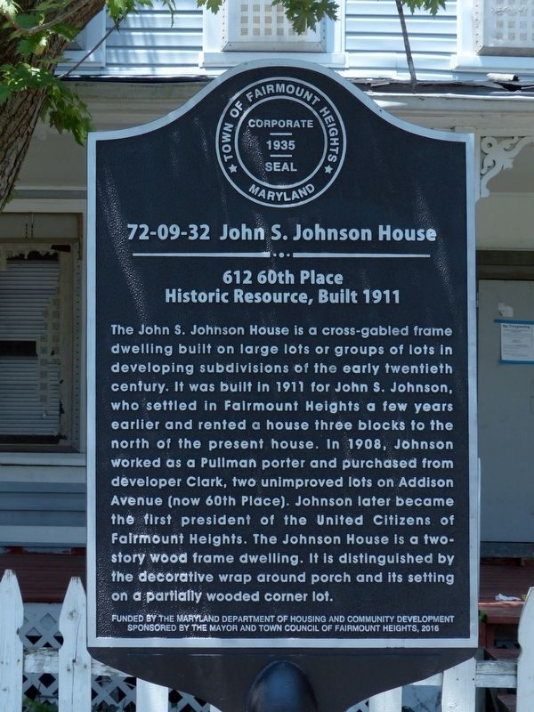 John S. Johnson House Marker image. Click for full size.